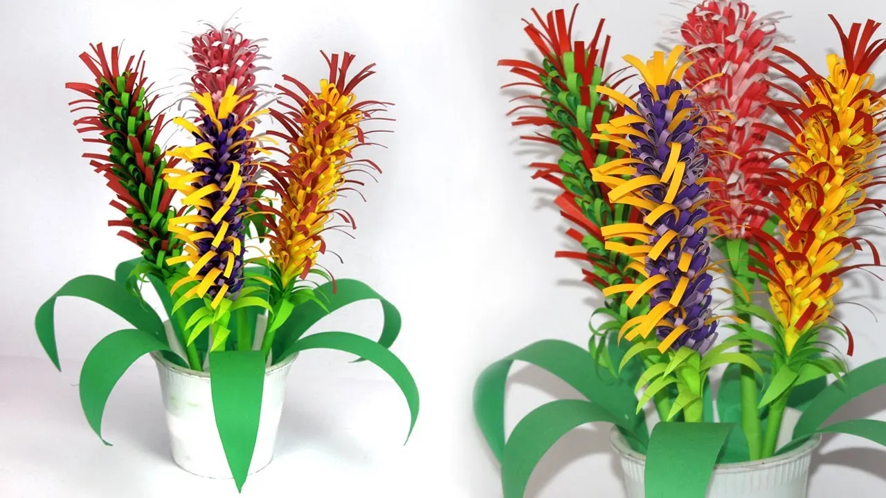 Very Easy Paper Stick Flower Vase Decoration-Tissue Paper Flower Stick Home Decoration Idea