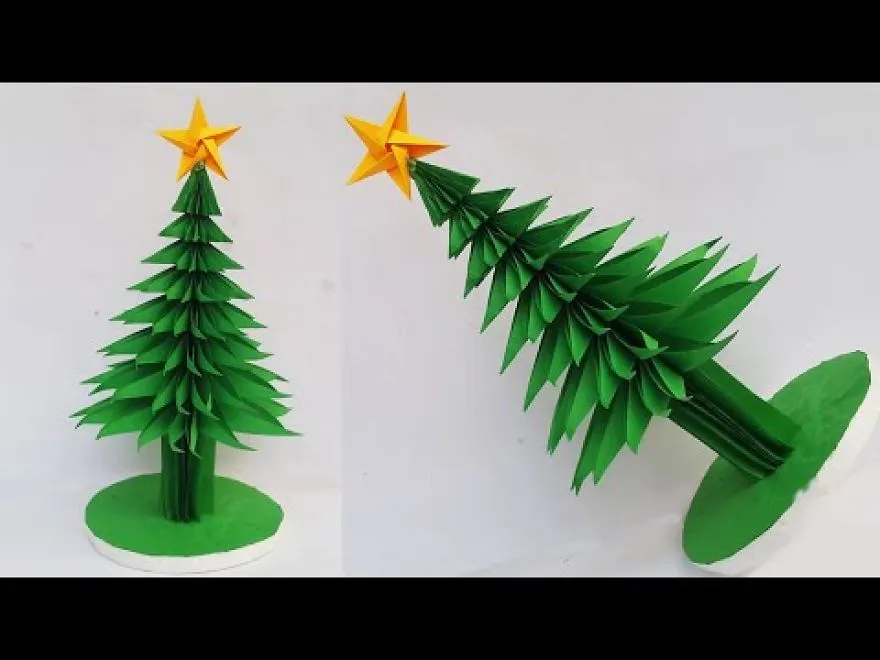 3D Paper Christmas Tree - How To Make 3D Paper Xmas Tree - DIY Christmas Tree Decorations