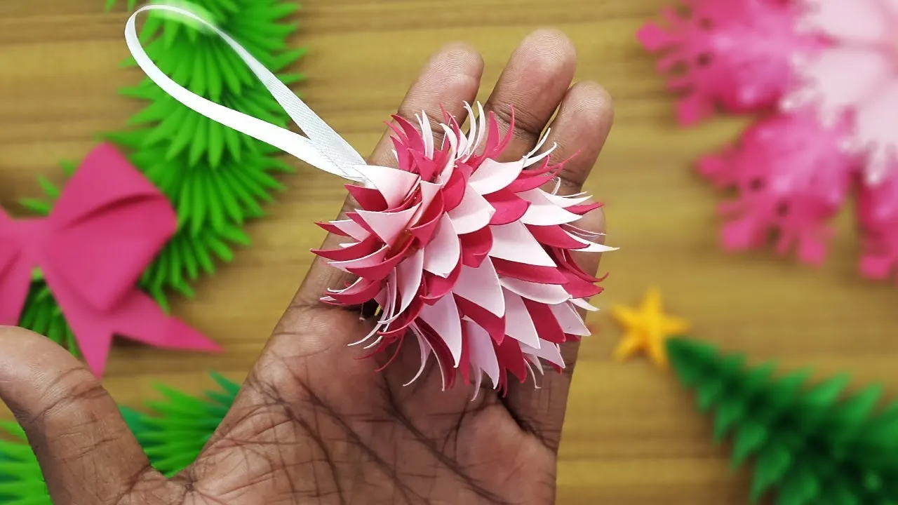 3D Christmas Tree Ornaments | Paper Ornaments For Christmas Decorations | Paper Ball Ornaments
