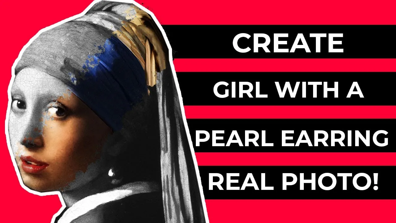 Timelapse Of Creation A Real Photo Of Girl With Pearl Earring!