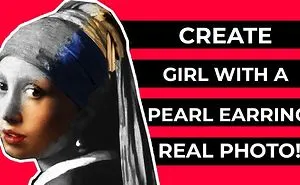 Timelapse Of Creation A Real Photo Of Girl With Pearl Earring!