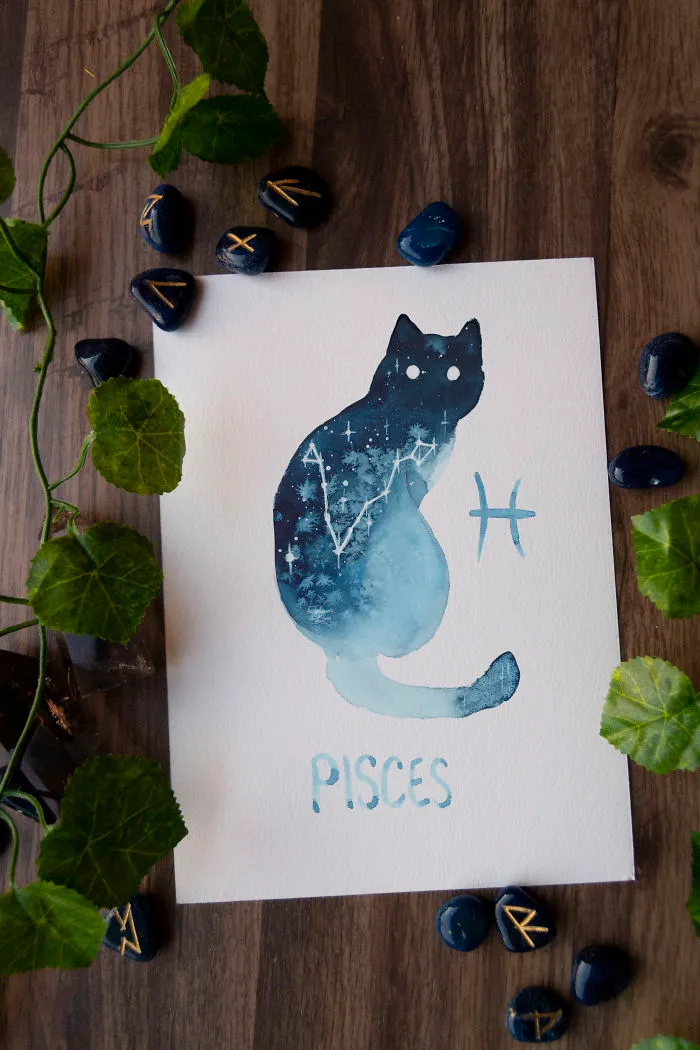 I Painted Twelve Zodiac Sign Constellations As Cats