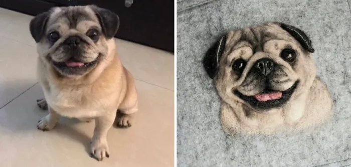I Create Realistic Pet Portraits From Felted Wool