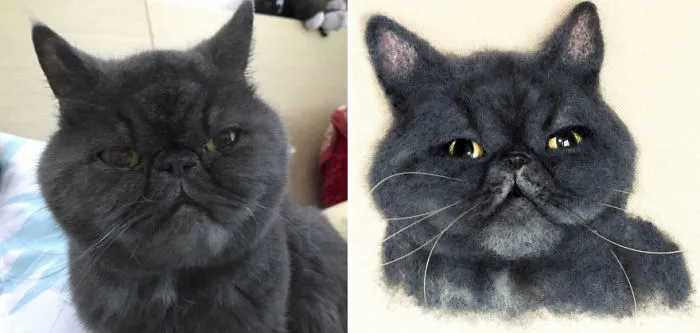 I Create Realistic Pet Portraits From Felted Wool