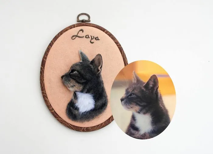 I Create Realistic Pet Portraits From Felted Wool