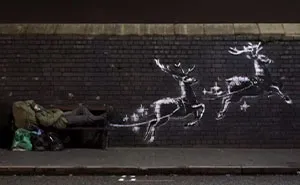 Banksy Reveals Christmas Artwork That Draws Attention To England’s Homelessness Problem