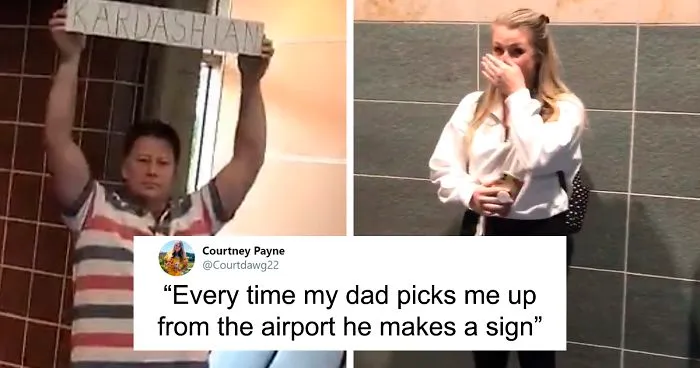 This Dad Makes Hilarious Signs And Costumes Each Time He Goes To Pick His Daughter Up From The Airport