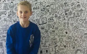 Remember The 9-Year-Old Kid Who Kept Getting In Trouble For Doodling In Class? He Just Finished His Work For Another Client