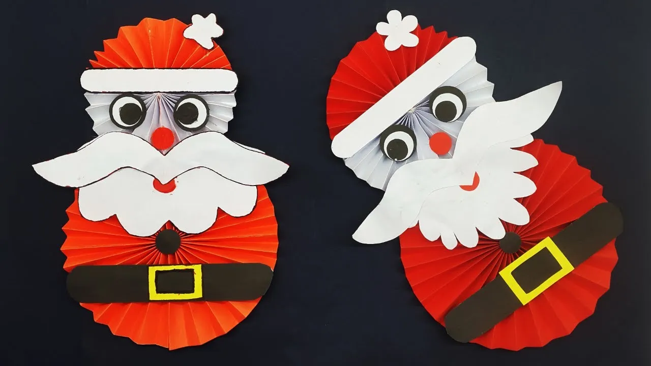 Paper Santa Claus Making For Christmas Decorations - Paper Snowman DIY Christmas Ornaments