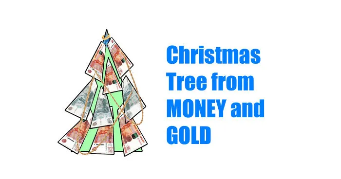 Unusual Russian Christmas Tree Made Of Real Money And Gold