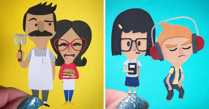 I Made A Huge Paper Art Scene Of The Characters From Bob's Burgers