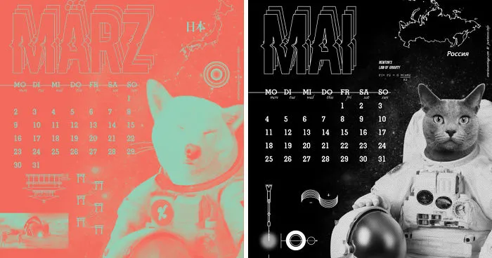 We Made This Fun 2020 Calendar With Our Pets As Astronauts
