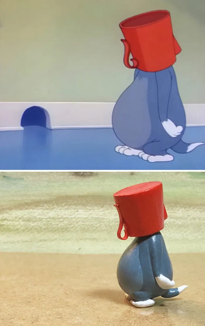 Este artista japonés convierte los momentos más desafortunados de Tom y Jerry en esculturas, y el resultado es muy gracioso