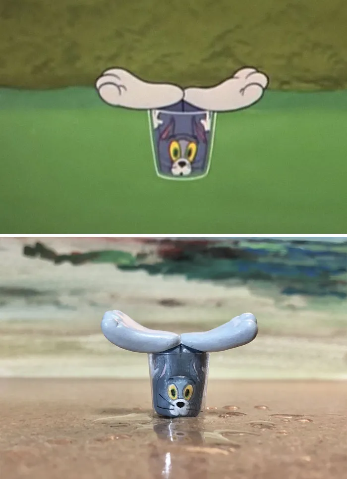 Este artista japonés convierte los momentos más desafortunados de Tom y Jerry en esculturas, y el resultado es muy gracioso