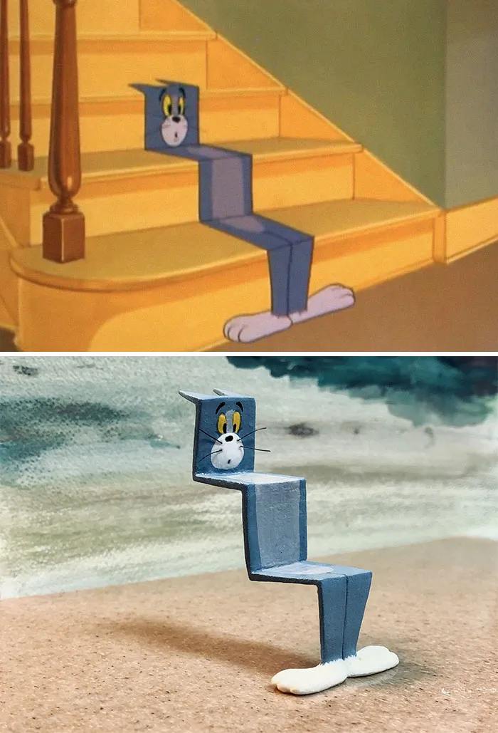 Este artista japonés convierte los momentos más desafortunados de Tom y Jerry en esculturas, y el resultado es muy gracioso