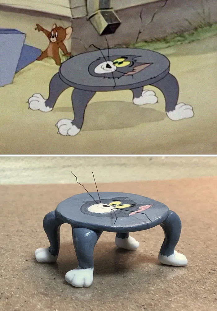 Este artista japonés convierte los momentos más desafortunados de Tom y Jerry en esculturas, y el resultado es muy gracioso