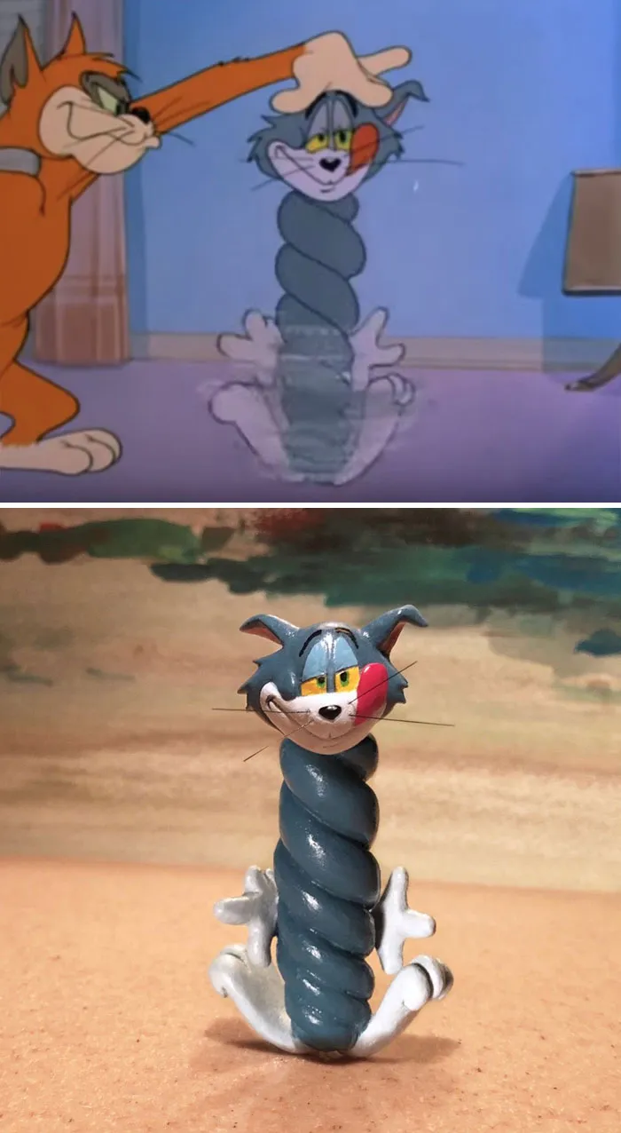 Este artista japonés convierte los momentos más desafortunados de Tom y Jerry en esculturas, y el resultado es muy gracioso
