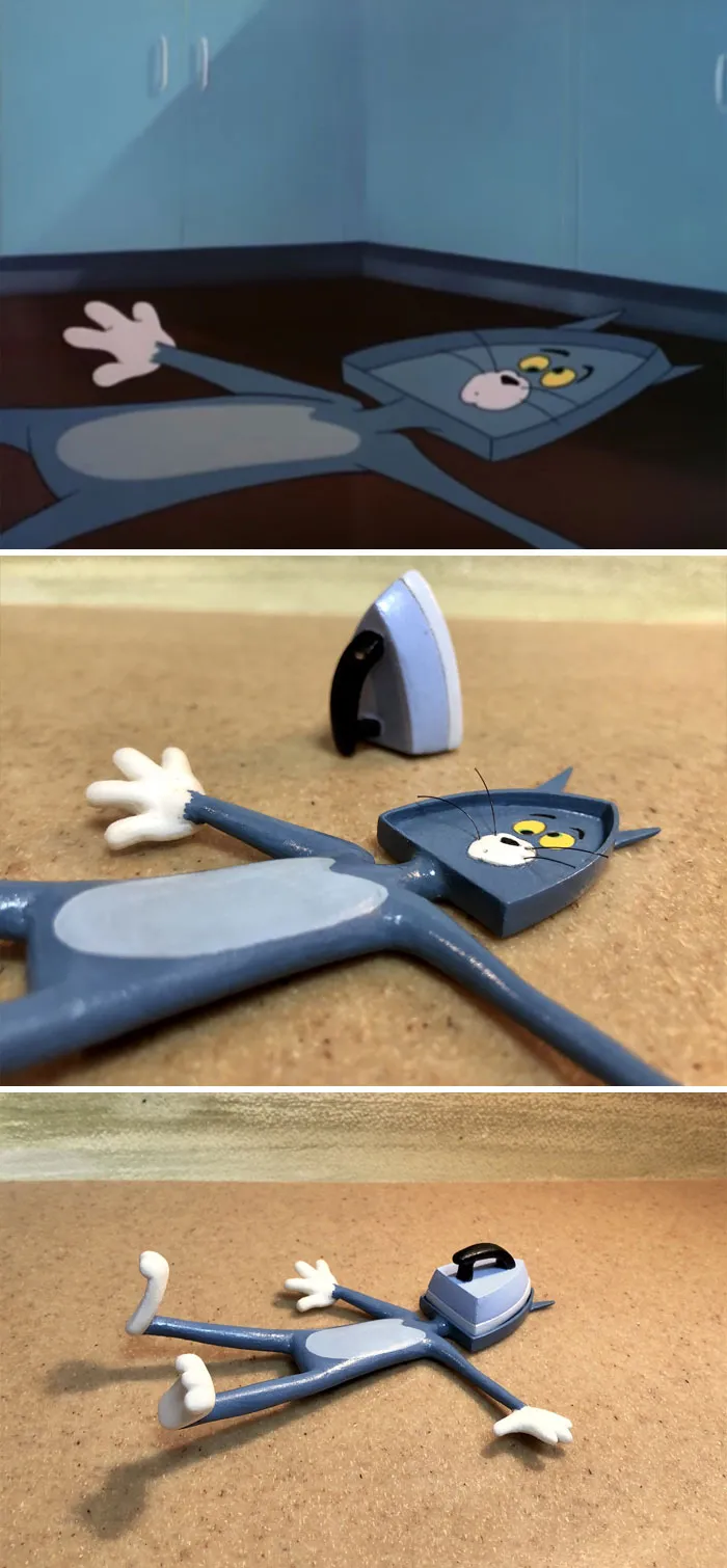 Este artista japonés convierte los momentos más desafortunados de Tom y Jerry en esculturas, y el resultado es muy gracioso