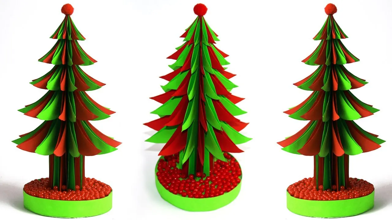 DIY Christmas Tree With Paper-Paper Christmas Tree Making-Christmas Decorations Tree