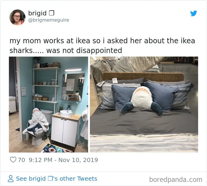 22 Times IKEA Customers Spotted Shark Plushies "Doing Human Things" At Their Stores