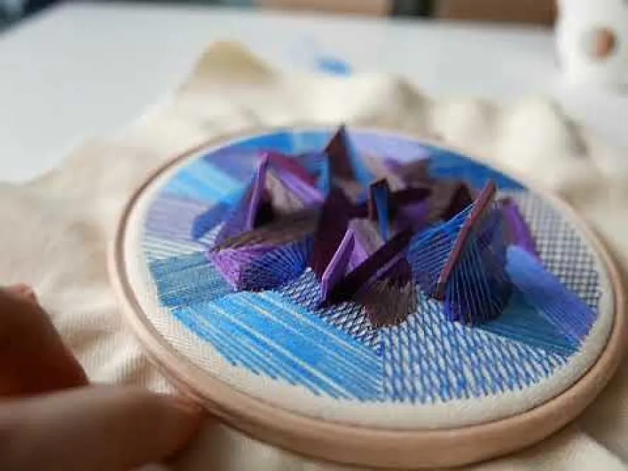 Artist Breaks All Embroidery Rules And Stitches Clay On Wooden Hoops The Outcome Is Mind Blowing!