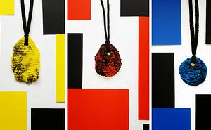 I Used Two Colors Of Clay And Shoelaces To Create Marble Pendants!