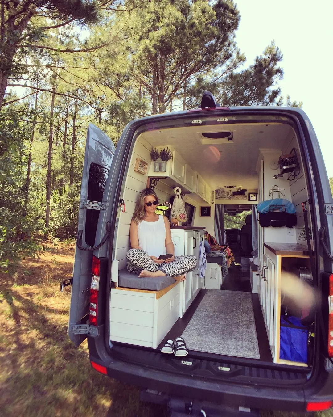 (Sprinter Van Interior) Empty Nester Downsized Vanlife.
