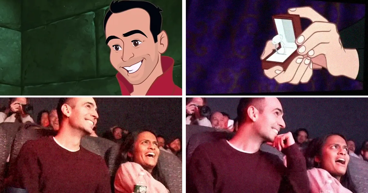 Este hombre "trucó" en secreto la película Disney favorita de su novia para pedirle matrimonio en el cine