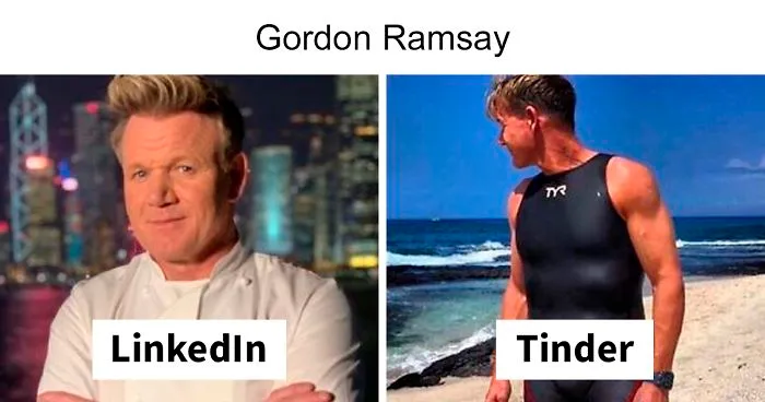 Celebrities Are Making Fun Of How Differently We Present Ourselves On Social Media Platforms With New Viral Challenge (30 Pics)