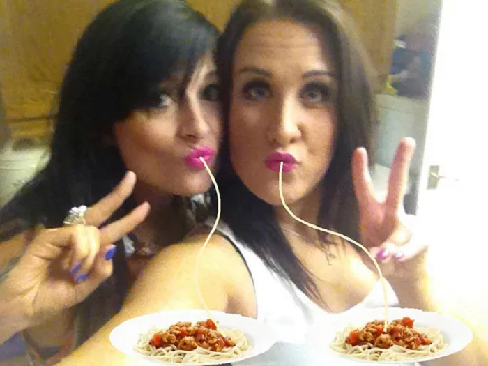 25 Times Internet Trolls Fixed Duckface Selfies By Adding Spaghetti