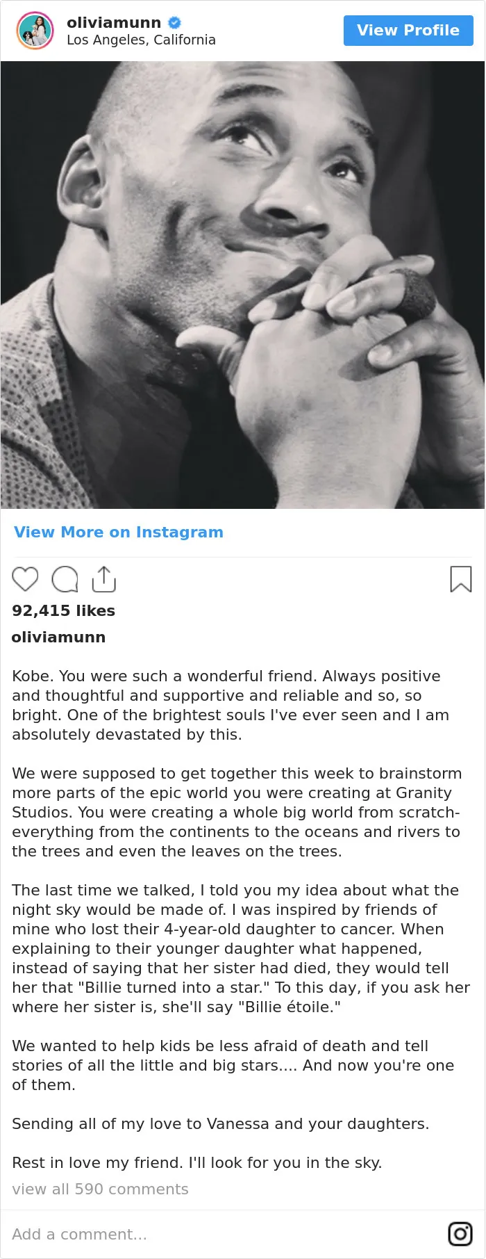 30 Heartbroken Celebrities Share Emotional Posts On Kobe Bryant's Passing