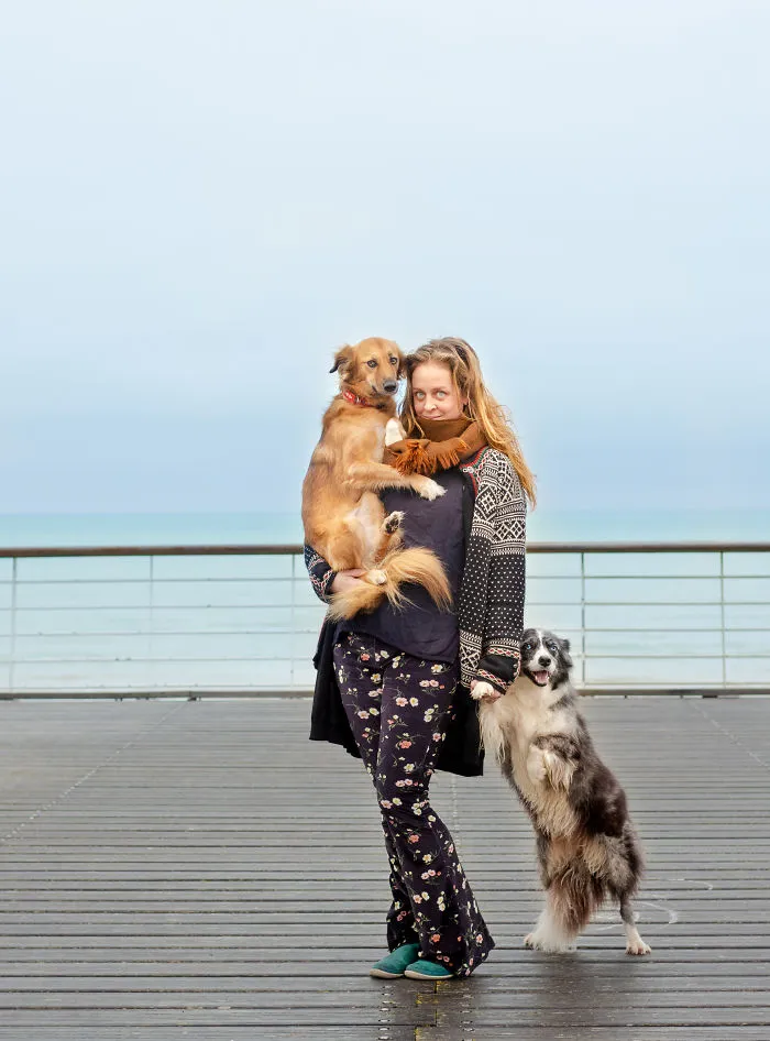 I Adopted Tofu, A Shelter Dog Who Is Often Too Scared To Walk, So I Carry Her Everywhere (30 Pics)