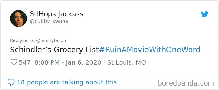 Jimmy Fallon Asks People To Ruin Movies With One Word And Here Are 55 Hilarious Responses