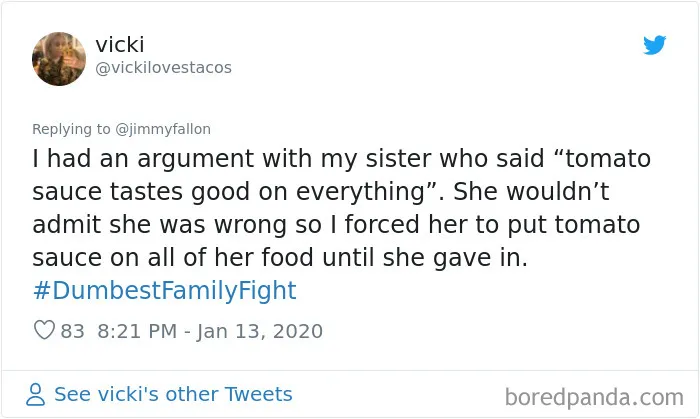 Jimmy Fallon Asks His Followers To Tweet Their Dumbest Family Fights, And They Deliver (30 Tweets)
