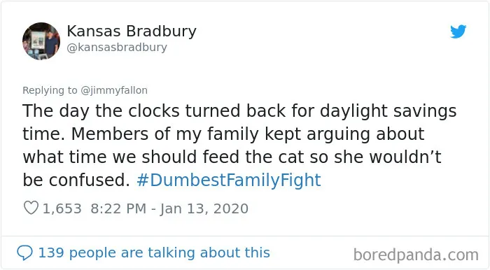 Jimmy Fallon Asks His Followers To Tweet Their Dumbest Family Fights, And They Deliver (30 Tweets)