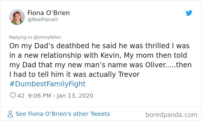 Jimmy Fallon Asks His Followers To Tweet Their Dumbest Family Fights, And They Deliver (30 Tweets)