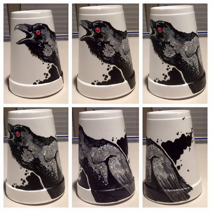 I Create Disposable Art On Styrofoam Cups