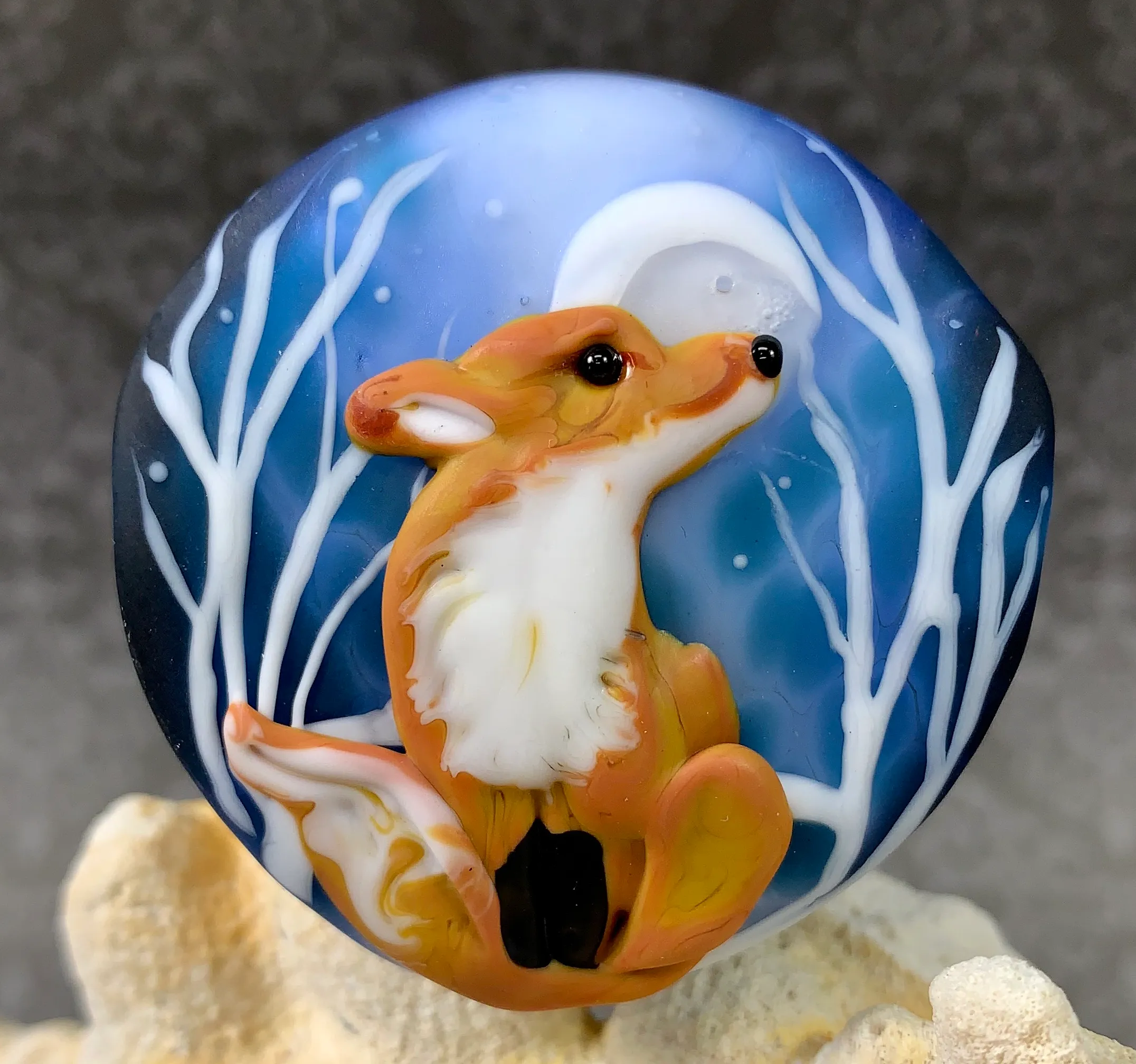 I "Paint" Foxes In Molten Glass!