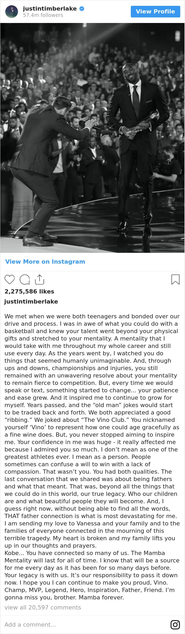 30 Heartbroken Celebrities Share Emotional Posts On Kobe Bryant's Passing