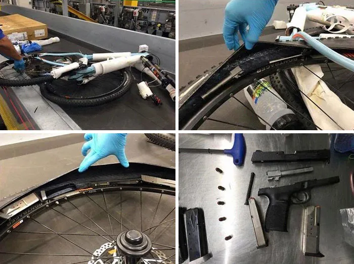 Here Are Proper Ways Do Declare Firearms And Ammunition, And Then There’s Stuffing Everything In Bicycle Tires