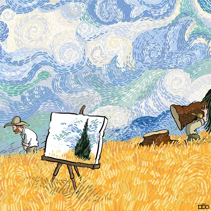 I Recreate The Life Of My Favorite Artist, Vincent Van Gogh, In His Own Art Style (30 Pics)