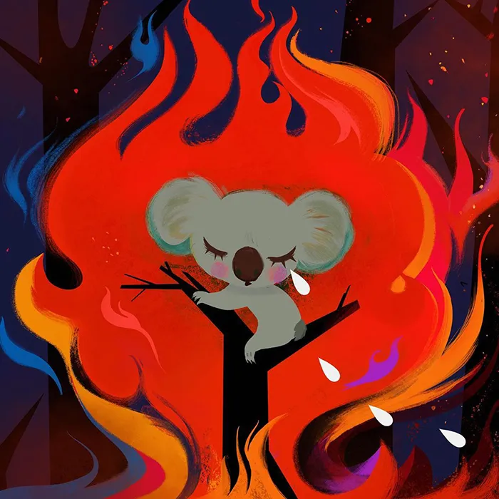 32 Artists From All Over The World Pay Respect To The Australian Bushfires With Beautiful Art