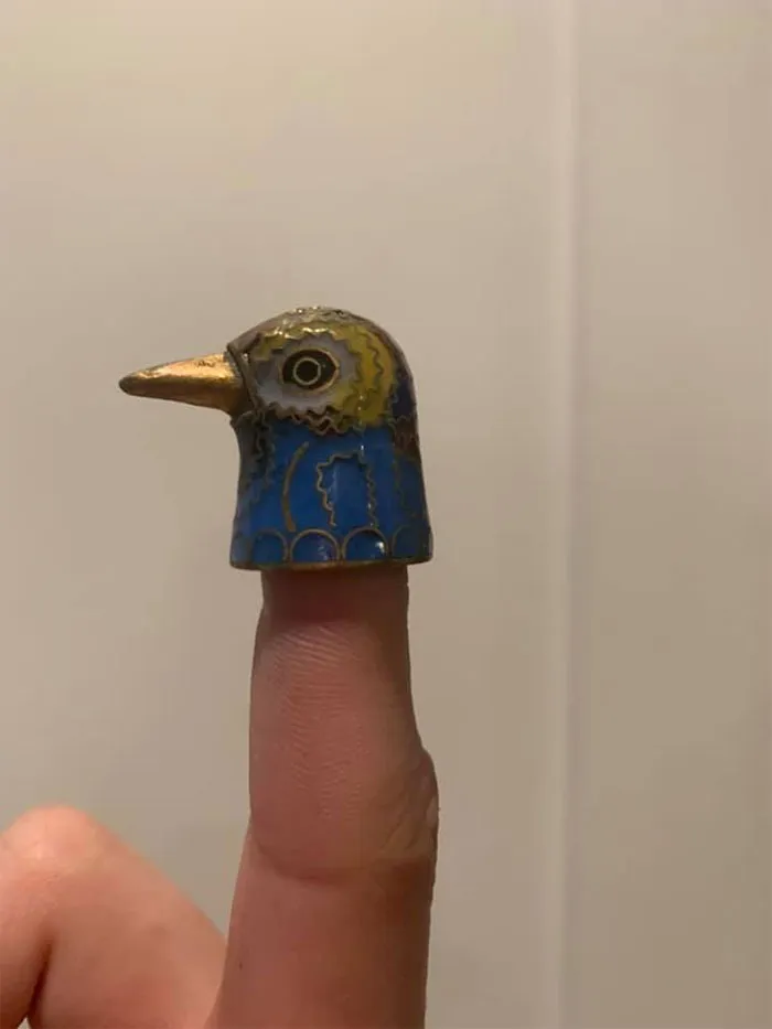 I Found This Little Birb Thimble At An Antique Store In Gatlinburg And Fell In Love.  Now I Just Walk Around With It On My Finger And Peck At People Because I’m Clearly An Adult That Has Their Priorities Straight