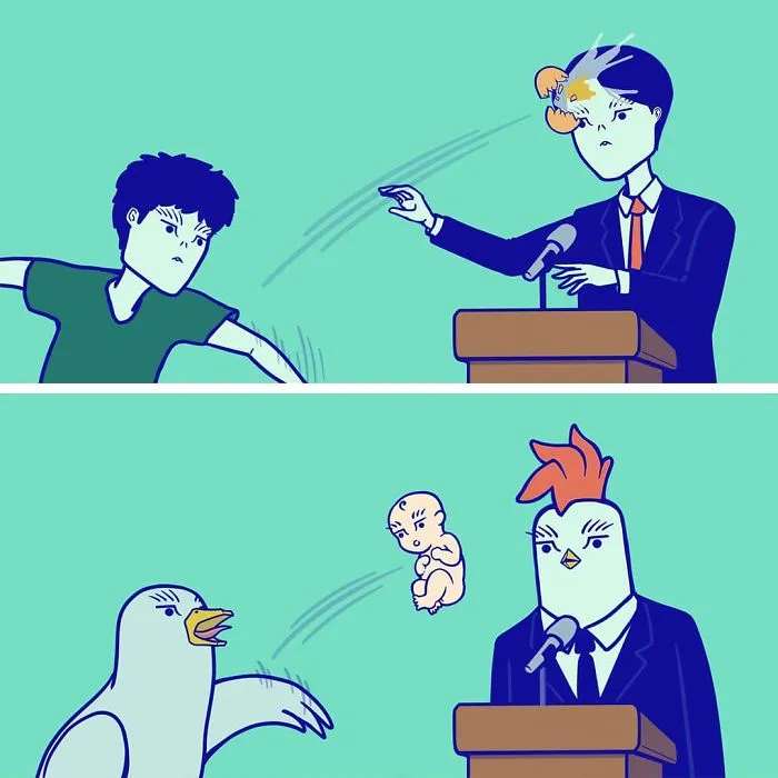 South Korean Artist Inverts The Roles Of People And The Things Around Them In His 30 Absurd Comics
