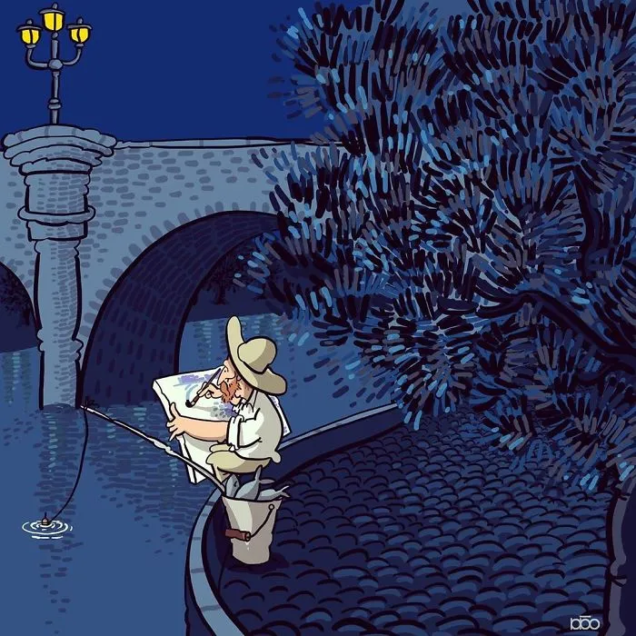He recreado la vida de Vincent Van Gogh en su propio estilo artístico (30 imágenes)