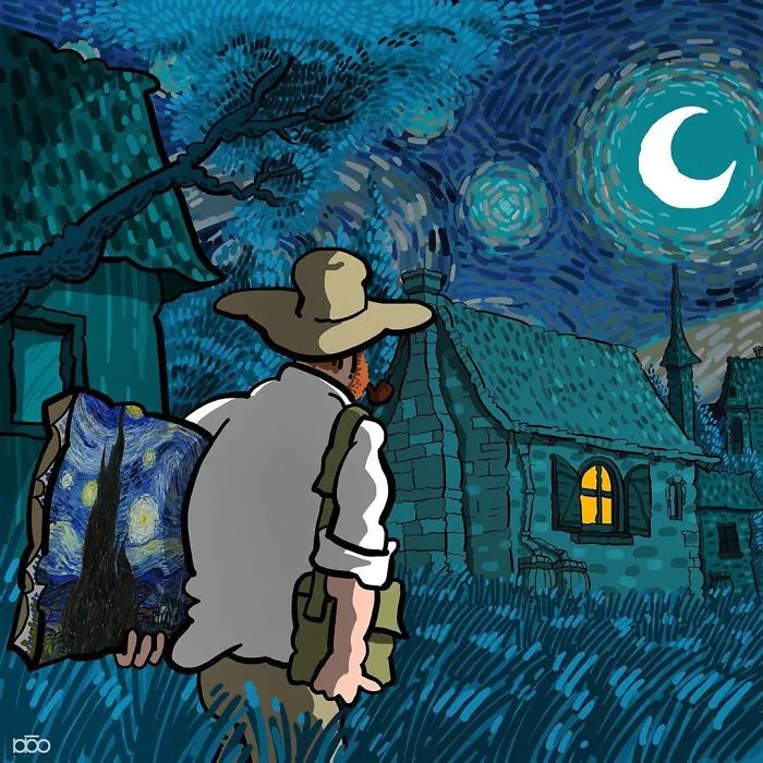 He recreado la vida de Vincent Van Gogh en su propio estilo artístico (30 imágenes)