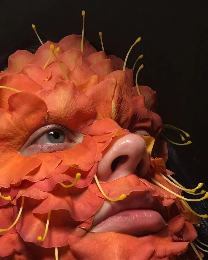 This Russian Artist Dresses Herself And Her Models In Surreal And Weird Costumes Made Out Of Vegetables, Fruits And Plants (74 Pics)