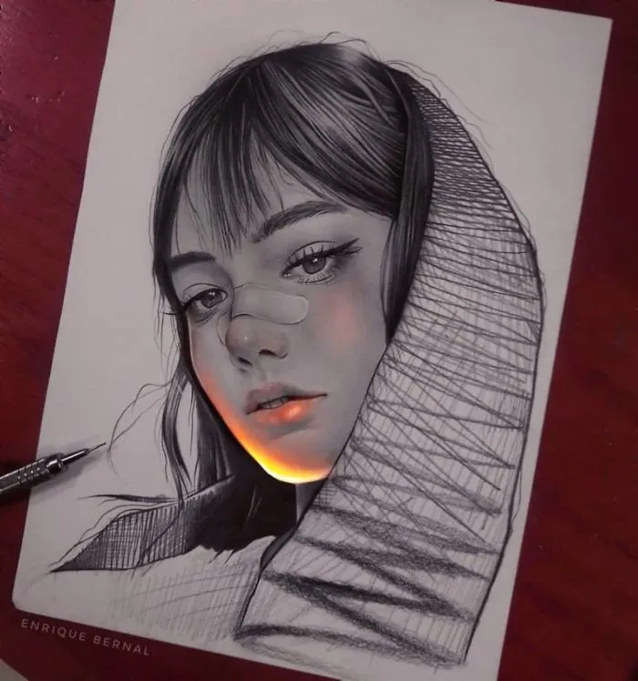 Este artista mexicano consigue que sus dibujos reluzcan con una técnica única, y el resultado es alucinante