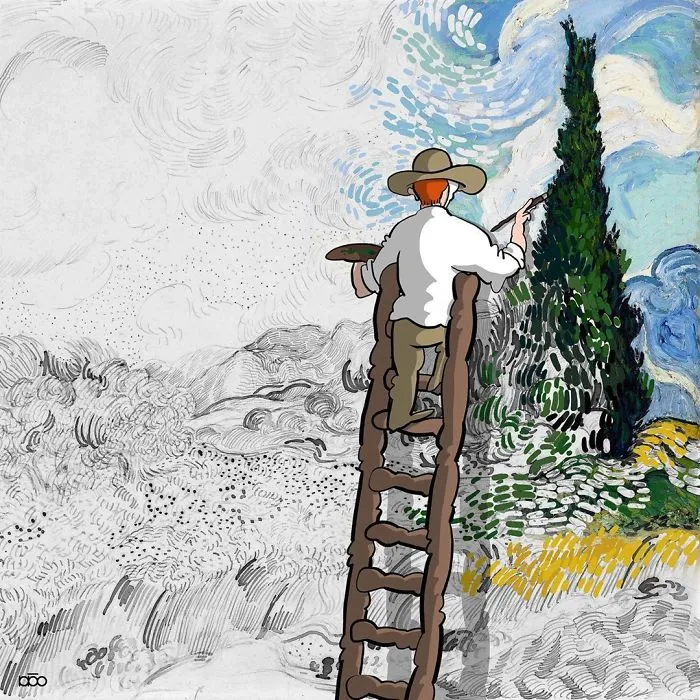 I Recreate The Life Of My Favorite Artist, Vincent Van Gogh, In His Own Art Style (30 Pics)