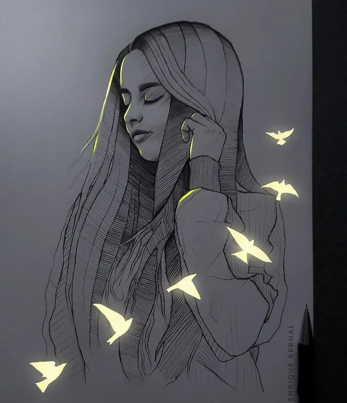 Este artista mexicano consigue que sus dibujos reluzcan con una técnica única, y el resultado es alucinante